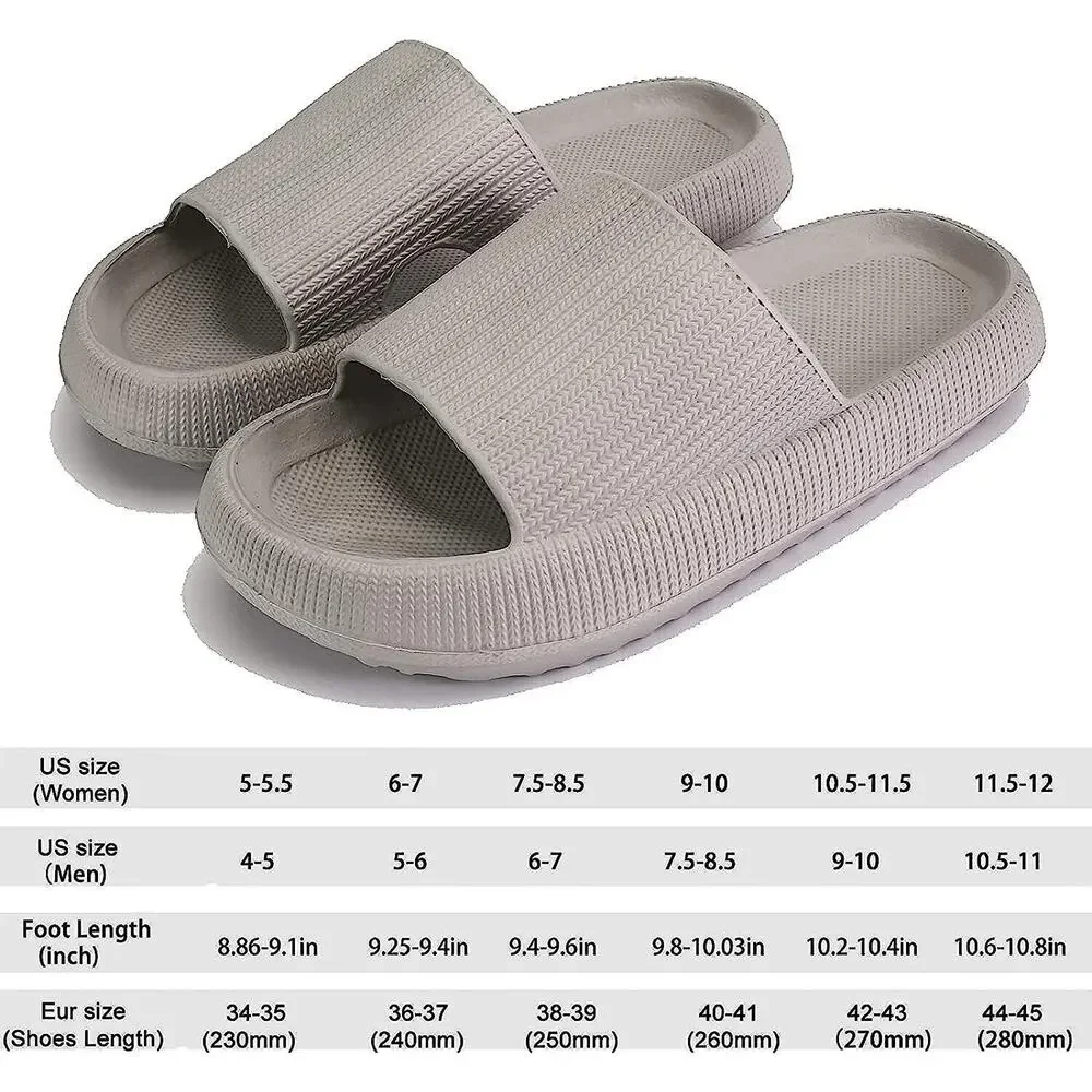 27-Pack Platform Pillow Slide Sandals Non-Slip Shower Bath Slippers Unisex 8.5-9